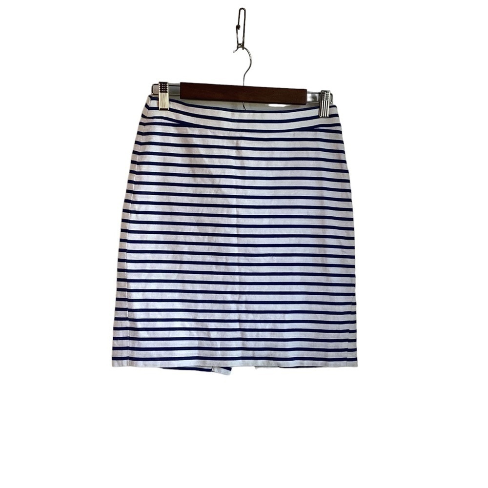 J. Crew Women’s Blue & White Stripe Pencil Skirt.  Size 2P